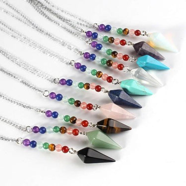 7 Chakra Reiki Agate Natural Stone Necklace